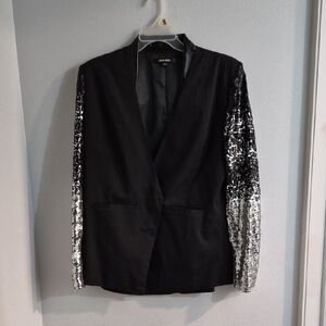 Black Sequin Sleeve Women's Jacket